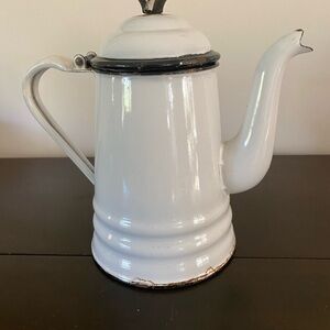 Vintage White Enamel Coffee Pot